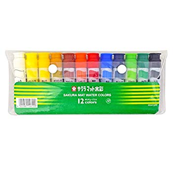 【中古】(未使用・未開封品)　サクラクレパス 絵の具 マット水彩 ポリチューブ入り 12色シース入り MW12PF ar3p5n1