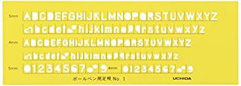 【状態　非常に良い】ウチダ テンプレート 英字数字定規 ボールペン用 No.1 1-843-1201【メーカー名】ウチダ製図器(Uchidaseizuki)【メーカー型番】1-843-1201【ブランド名】ウチダ製図器(Uchidaseizuki)【商品説明】ウチダ テンプレート 英字数字定規 ボールペン用 No.1 1-843-1201180×65mm、厚さ0.3mm、文字高5、4mm、ブチレート製当店では初期不良に限り、商品到着から7日間は返品を 受付けております。品切れの場合は2週間程度でお届け致します。ご注文からお届けまで1、ご注文⇒24時間受け付けております。2、注文確認⇒当店から注文確認メールを送信します。3、在庫確認⇒中古品は受注後に、再メンテナンス、梱包しますので　お届けまで3日〜10日程度とお考え下さい。4、入金確認⇒前払い決済をご選択の場合、ご入金確認後、配送手配を致します。5、出荷⇒配送準備が整い次第、出荷致します。配送業者、追跡番号等の詳細をメール送信致します。6、到着⇒出荷後、1〜3日後に商品が到着します。当店はリサイクル専門店につき一般のお客様から買取しました中古扱い品です。ご来店ありがとうございます。