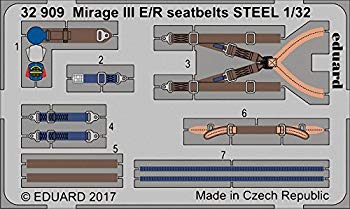 エデュアルド 1/32 ミラージュ3E/R シートベルト ステンレス製 イタレリ用 プラモデル用パーツ EDU32909 dwos6rj
