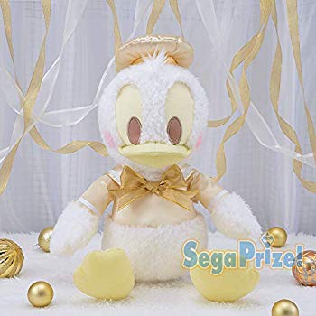 【中古】ドナルドダック 赤いほっぺ メガジャンボホワイトゴールドぬいぐるみ 36cm mxn26g8