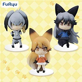 【中古】(未使用・未開封品)　けものフレンズ ちょびるめぷち フィギュア　ハシビロコウ・キタキツネ・ギンギツネ　全3種セット 6k88evb