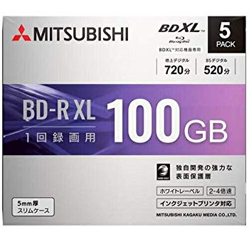 【状態　非常に良い】(中古品)MITSUBISHI 4倍速対応BD-R XL 5枚パック　100GB ホワイトプリンタブル VBR520YP5D1【メーカー名】三菱化学メディア【メーカー型番】【ブランド名】三菱化学メディア【商品説明】MITSUBISHI 4倍速対応BD-R XL 5枚パック　100GB ホワイトプリンタブル VBR520YP5D1お届け：受注後に再メンテ、梱包します。到着まで3日〜10日程度とお考え下さい。当店では初期不良に限り、商品到着から7日間は返品を 受付けております。品切れの場合は2週間程度でお届け致します。ご注文からお届けまで1、ご注文⇒24時間受け付けております。2、注文確認⇒当店から注文確認メールを送信します。3、在庫確認⇒中古品は受注後に、再メンテナンス、梱包しますので　お届けまで3日〜10日程度とお考え下さい。4、入金確認⇒前払い決済をご選択の場合、ご入金確認後、配送手配を致します。5、出荷⇒配送準備が整い次第、出荷致します。配送業者、追跡番号等の詳細をメール送信致します。6、到着⇒出荷後、1〜3日後に商品が到着します。当店はリサイクル専門店につき一般のお客様から買取しました中古扱い品です。ご来店ありがとうございます。