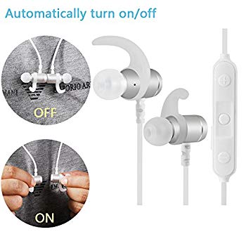 【中古】BluetoothヘッドフォンワイヤレスBluetooth 4.1?in ear Earbudsステレオ磁気スポーツイヤホンマイク内蔵ノイズキャンセリング、for Runningジム