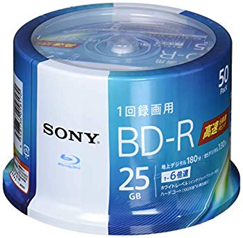 【中古】【非常に良い】SONY ビデオ用ブルーレイディスク 50BNR1VJPP6(BD-R 1層:6倍速 50枚スピンドル) dwos6rj