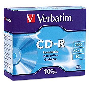 【中古】Verbatim DataLifePlus 94760?CD Recordableメディア???CD - R 52?x 700?MB??????10パックスリムケース???120?mm1.33?Hour最大記録時間