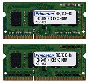 【中古】プリンストン DOS/V ノート用メモリ 2GB(1GBx2枚組) PC3-10600 204pin DDR3-SDRAM SODIMM PDN3/1333-1GX2 wgteh8f