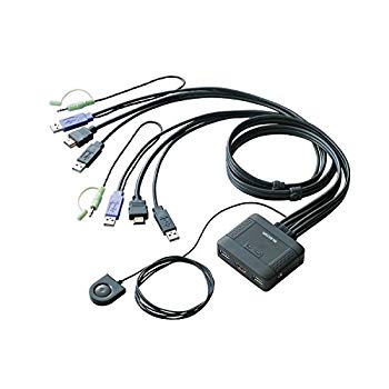 【中古】(未使用・未開封品) エレコム KVMスイッチ hdmi usb 切替器 スピーカー 手元スイッチ 2台 KVM-HDHDU2 7z28pnb