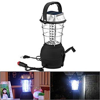 【中古】Omnidirectional Illumination Super Bright 3 Modes Rechargeable 36 LED Hand Crank Solar Power Camp Camping Lantern Lamp Light with Hook khxv5rg