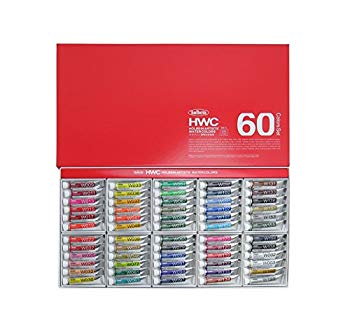 【中古】ホルベイン 透明水彩絵具 60色セット W411 5ml(2号) 2mvetro