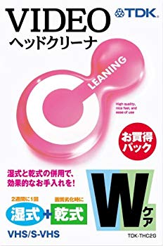 【中古】【非常に良い】TDK VHSビデオヘッドクリーナ 乾式&湿式Wケアパック TDK-THC2G o7r6kf1