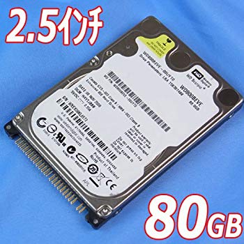 【中古】WESTERNDIGITAL 【中古HDD】2.5インチ内蔵HDD 80GB WD800BEVE IDE/ATA100 (9.5mm/5400rpm/8MB)《データ消去＆フォーマット済み》 rdzdsi3