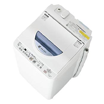 【中古】シャープ タテ型洗濯乾燥機 穴なし槽カビぎらい ブルー系 洗濯容量5.5kg ES-TG55L-A wgteh8f