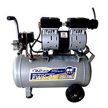 【中古】シンセイ オイルレスエアーコンプレッサー 静音タイプ 25L EWS-25 w17b8b5