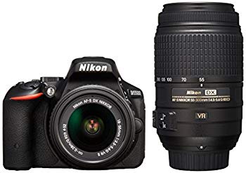 【中古】【非常に良い】Nikon デジタル一眼レフカメラ D5500 ダブルズームキット ブラック 2416万画素 3.2型液晶 タッチパネルD5500WZBK qqffhab