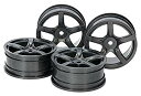 【中古】タミヤ ホップアップオプションズ No.1739 OP.1739 5本スポークホイール 4本 24mm幅 オフセット0 強化タイプ ツーリングカー用オプ...