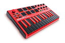 【中古】Akai Professional USB MIDIキーボードコントローラー 8パッド MPK mini MK2 RED w17b8b5