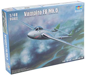 【中古】【非常に良い】トランペッター 1/48 デ・ハビランド ヴァンパイア FB.5 プラモデル rdzdsi3