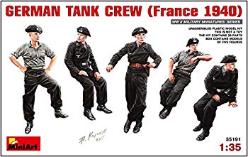 ミニアート MA35191 1/35 ドイツ戦車兵 フランス1940 5体入 プラモデル【メーカー名】ミニアート【メーカー型番】MIN35191【ブランド名】ミニアート(Miniart)【商品説明】ミニアート MA35191 1/35 ドイツ戦車兵 フランス1940 5体入 プラモデル組み立て、塗装が必要なプラモデル。別途、工具、塗料等が必要。この度はご来店誠に有難うございます！当店では初期不良に限り、商品到着から7日間は返品を受付けております。ご注文後のお客様都合での返品はお受けしておりませんのでご了承ください。他モールとの併売を行っておりますので、万が一売り切れの場合はご連絡させて頂きます。当店の・品は、お客様から買い取りました中古扱い品です。ご注文からお届けまで1、ご注文⇒ご注文は24時間受け付けております。2、注文確認⇒ご注文後、当店から注文確認メールを送信します。3、在庫確認⇒お届けまで3日から10日程度とお考え下さい。商品によってはお取り寄せさせていただきますので、通常よりお時間がかかる場合があります。その際はご連絡させていただきますのでご了承願います。当店は少人数運営のため、電話でのお問い合わせは受け付けておりませんので、メールにてお願い致します。