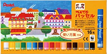 【中古】(未使用・未開封品)　ぺんてる クレヨン パス パッセル GHPAR-16 16色 ゴム掛け sdt40b8