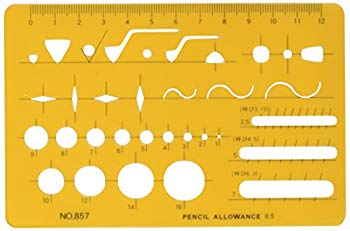 【中古】ウチダ テンプレート No.857 仕上記号定規 インキエッジ付 012-0002 2mvetro