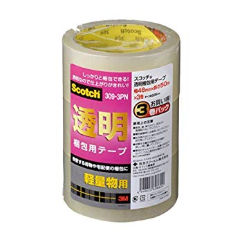 Home Appliances - 【中古】(未使用・未開封品)　3M スコッチ ガムテープ 梱包テープ 軽量用 48mm×50m 3巻パック 309-3PN 7z28pnb