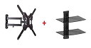 【中古】(未使用・未開封品) マウントPlus 1092???30?Tilt Swivelコーナー壁マウントwithバンドル2ガラスシェルフのケーブルボックスD...