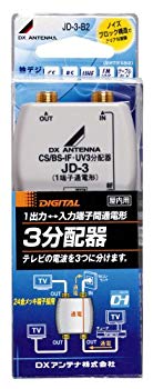 【中古】【非常に良い】DXアンテナ 屋内用3分配器 入出力端子金メッキF形座仕様 1端子通電 JD-3-B2 2mvetro