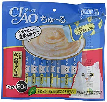 【中古】チャオ (CIAO) 猫用おやつ ちゅ~る かつお かつお節ミックス味 14g×20本入 qqffhab