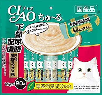 【中古】【非常に良い】チャオ (CIAO) 猫用おやつ ちゅ~る 下部尿路配慮 まぐろ 海鮮ミックス味 14g×20本入 n5ksbvb