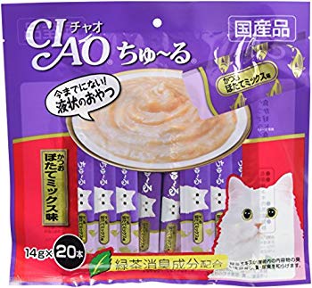 【中古】(未使用・未開封品)　チャオ (CIAO) 猫用おやつ ちゅ~る かつお ほたてミックス味 14g×20本入 qdkdu57