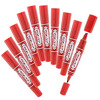 【中古】(未使用・未開封品)　ゼブラ 油性ペン ハイマッキーケア つめ替えタイプ 赤 10本 B-YYT5-R tu1..