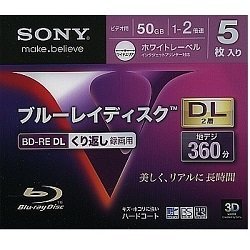 【中古】SONY ビデオ用BD-RE DL片面2層 50GB 2倍速 プリンタブル 5枚パック 5BNE2VDPS2 d2ldlup