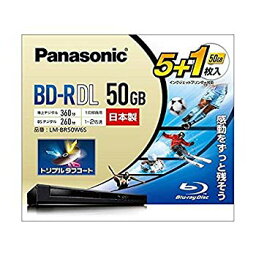 【中古】(未使用・未開封品)　パナソニック 2倍速ブルーレイディスク片面2層50GB(追記)5枚+1枚 LM-BR50W6S 0pbj0lf