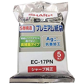 未使用、未開封品ですが弊社で一般の方から買取しました中古品です。一点物で売り切れ終了です。(中古品)シャープ　プレミアム抗菌　交換用　紙パック　5枚入り EC-17PN【メーカー名】シャープ(SHARP)【メーカー型番】EC-17PN【ブランド名】シャープ(SHARP)【商品説明】シャープ　プレミアム抗菌　交換用　紙パック　5枚入り EC-17PNサイズ:約9×25×30cm本体重量(kg):0.1当店では初期不良に限り、商品到着から7日間は返品を受付けております。お客様都合での返品はお受けしておりませんのでご了承ください。他モールとの併売品の為、売り切れの場合はご連絡させて頂きます。当店の・品は、お客様から買い取りました中古扱い品です。ご注文からお届けまで1、ご注文⇒ご注文は24時間受け付けております。2、注文確認⇒ご注文後、当店から注文確認メールを送信します。3、在庫確認⇒お届けまで3日〜10日程度とお考え下さい。海外在庫は10日〜2週間の見込みです。4、入金確認⇒前払い決済をご選択の場合、ご入金確認後、配送手配を致します。5、出荷⇒配送準備が整い次第、出荷致します。配送業者、追跡番号等の詳細をメール送信致します。6、到着⇒出荷後、1〜3日後に商品が到着します。　※離島、北海道、九州、沖縄は遅れる場合がございます。予めご了承下さい。