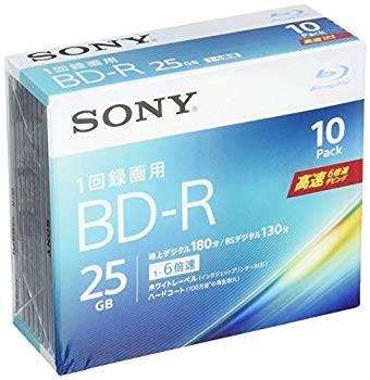 【中古】【非常に良い】SONY ビデオ用ブルーレイディスク 10BNR1VJPS6(BD-R 1層:6倍速 10枚パック) 2zzhgl6