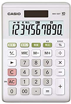 【中古】(未使用・未開封品) カシオ スタンダード電卓 W税率設定・税計算 ミニジャストタイプ 10桁 MW-100T-WE-N ホワイト v1yptgt 【中古】(未使用・未開封品) カシオ スタンダード電卓 W税率設定・税計算 ミニジャストタイプ 10桁 MW-100T-WE-N ホワイト v1yptgt