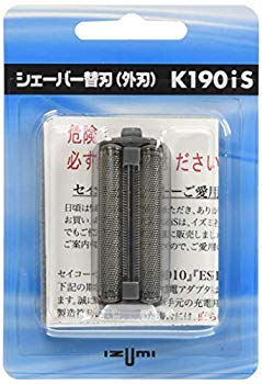 (中古品)IZUMI 往復式シェーバー用外刃 K190iS【メーカー名】泉精器製作所【メーカー型番】K190iS【ブランド名】泉精器製作所【商品説明】IZUMI 往復式シェーバー用外刃 K190iSメーカー型番:K190iSサイズ : 幅55×奥行23×高さ13mm本体重量 : 約7g素材・材質 : Ni原産国 : 日本当店では初期不良に限り、商品到着から7日間は返品を受付けております。お客様都合での返品はお受けしておりませんのでご了承ください。他モールとの併売品の為、売り切れの場合はご連絡させて頂きます。当店の・品は、お客様から買い取りました中古扱い品です。ご注文からお届けまで1、ご注文⇒ご注文は24時間受け付けております。2、注文確認⇒ご注文後、当店から注文確認メールを送信します。3、在庫確認⇒お届けまで3日〜10日程度とお考え下さい。海外在庫は10日〜2週間の見込みです。4、入金確認⇒前払い決済をご選択の場合、ご入金確認後、配送手配を致します。5、出荷⇒配送準備が整い次第、出荷致します。配送業者、追跡番号等の詳細をメール送信致します。6、到着⇒出荷後、1〜3日後に商品が到着します。　※離島、北海道、九州、沖縄は遅れる場合がございます。予めご了承下さい。