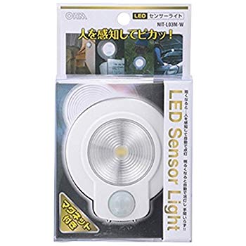 【中古】(未使用・未開封品) OHM LEDセンサーライト L03M ホワイト・NIT-L03M-W 60wa65s