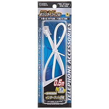 Modular （5 m+） - 【中古】オーム電機 モジュラケーブル TSMケーブル0.5M4C TEL-C1502 2mvetro