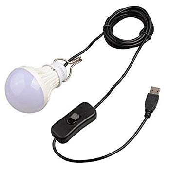 【中古】Onite USB端子に接続 金属フック付き ポータブル 電球形 USB LED電球 LED照明 USB LEDライト スイッチ付き キャンプライト ア...