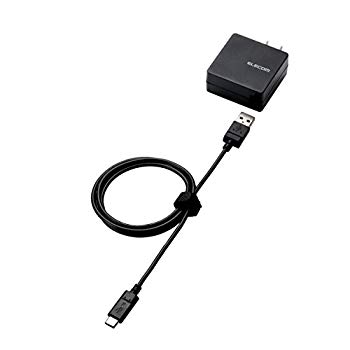 【中古】エレコム USB 充電器 ACアダプター コンセント [ スマホ & IQOS & glo 対応 ] usb type c 急速充電器 折畳式プラグ ブラック MPA-ACCCS104BK 2zzhgl6