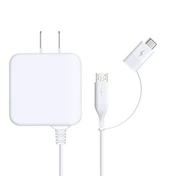 【中古】ホワイトナッツ スマホ 充電器 USB Type-C コネクタ/USB Micro Type-B コネクタ 2in1 スクウェア 2A 急速充電 ケーブル1.5m microUSB ACアダプタ