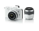 【中古】【非常に良い】Nikon ミラーレス一眼カメラ Nikon 1 (ニコンワン) V1 (ブイワン) ダブルズームキット ホワイト N1 V1WZ WH tf8su2k(2)