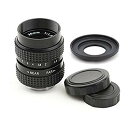 【中古】(バシュポ) Pixco CCTVレンズ 25mm f/1.4 Cマウントテレビカメラレンズ - Micro Four Thirds カメラ (ブラック) +Cマウントアダプター 撮影 用 ( dwos6rj