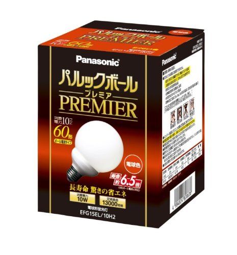 【新品】 パナソニック パルックボールプレミア G15形 電球色 電球60形タイプ E26口金 810 lm EFG15EL10H2 wwzq1cm