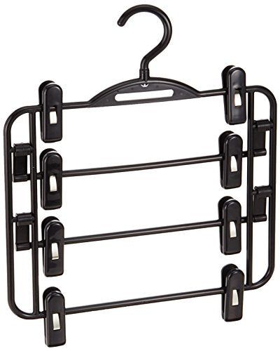 【新品】 エヌケー 『丈夫な日本製 スカートをまとめて収納できるハンガー』 デイズ スカートハンガー4枚掛け ブラック 764 wwzq1cm