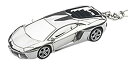 【中古】AUTOart 1/87スケール ランボルギーニ アヴェンタドール キーチェーン (アルミニウム) 完成品