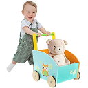 【中古】【非常に良い】Labebe 子供ウォーカー プッシュ&プル手押し車おもちゃ ワゴントイ カタカタ 歩行器 - グリーンヘッジホッグ