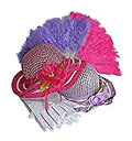 【中古】【非常に良い】Girls Tea Party Dress Up Play Set For 2 with Sun Hats Gloves and Fans(3)