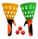 【中古】【非常に良い】Ziweiba 知育玩具 ポンポンピンポン キャッチボール ボールカップホルダー*2 ボール*3セット